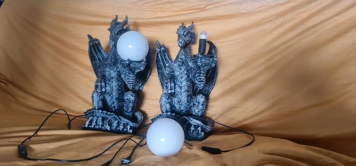 2 drakenlampen met ledlampjes, Huis en Inrichting, Lampen | Overige, Zo goed als nieuw, Ophalen
