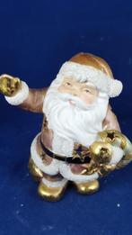 Vintage kerstdecoratie: kerstman waxinelichthouder goud. W3, Tweedehands verkoop, Tweedehands verkoop, Gebruikt, Ophalen of Verzenden