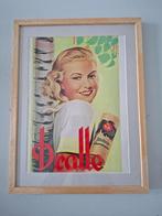 ingelijste Duitse art deco advertentie, Dralle haarwasser, Verzamelen, Ophalen of Verzenden, Gebruikt, Overige typen