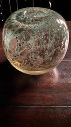 DutZ grote aqua-goud kleurige bolvaas, Minder dan 50 cm, Nieuw, Glas, Ophalen of Verzenden