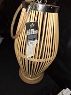 Bamboe lamp met waxinelichtje, Huis en Inrichting, Lampen | Tafellampen, Ophalen of Verzenden, Nieuw, Minder dan 50 cm