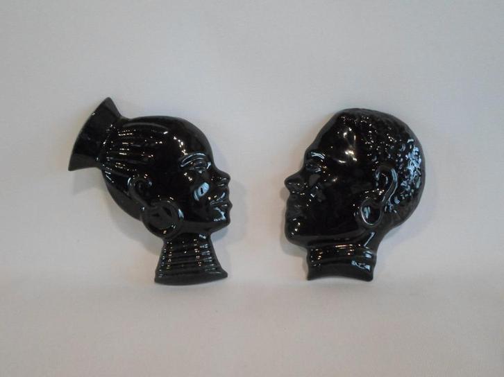 Wand Masker Afrikanen Zwart Set, Huis en Inrichting, Woonaccessoires | Wanddecoraties, Zo goed als nieuw, Ophalen of Verzenden