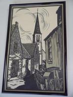 linoleumsnede / straatje in Zandvoort / Frans Bosen, Minder dan 50 cm, Gebruikt, Oorspronkelijke maker, Overige typen