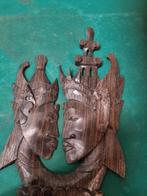 houtsnijwerk man en vrouw indonesisch, Ophalen of Verzenden