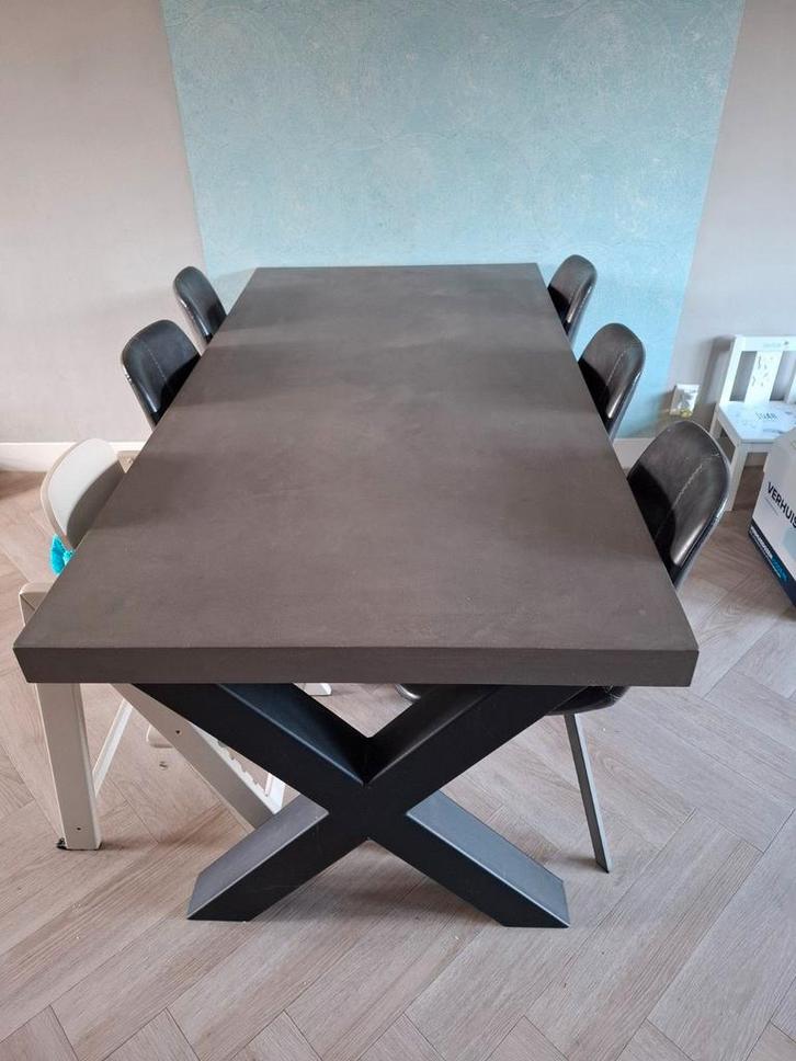 Eettafel 180cm + 6 stoelen - Stoere Tafels, Huis en Inrichting, Tafels | Eettafels, Ophalen of Verzenden