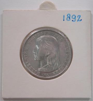 1 Gulden 1892	Koningin Wilhelmina beschikbaar voor biedingen