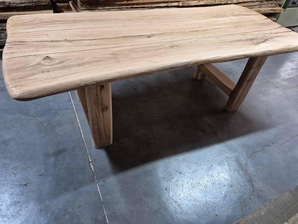 Massief eiken boomstamtafel kloostertafel boerentafel eik, Ophalen, 50 tot 100 cm, Rechthoekig, Nieuw
