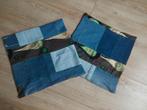 Kussenhoesjes Afrikaanse stof jeans, Huis en Inrichting, Woonaccessoires | Kussens, Ophalen of Verzenden, Nieuw, Vierkant