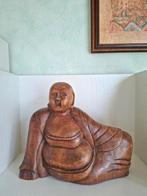 FRAAI! Liggende Buddha/ houtsnijwerk/ jaren '50, Ophalen of Verzenden