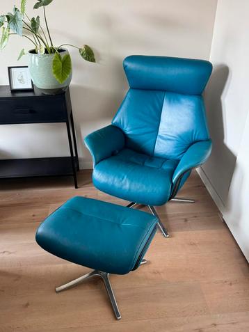 Blauw Leren Relax Fauteuil beschikbaar voor biedingen