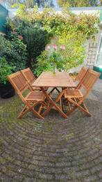 Casaria Wood 5-Piece Folding Garden, Ophalen of Verzenden, Rechthoekig, Hout