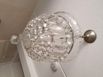 Pracgtig antiek Bohemian bag lamp, kristalglazen hanglamp  beschikbaar voor biedingen