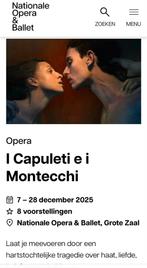 2x  I Capuleti e i Montecchi 7 dec middag, Twee personen, Oktober, Opera
