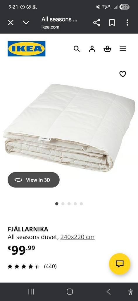 Ikea 4 Seizoenen Dekbed 220x240 - Dons, Huis en Inrichting, Slaapkamer | Beddengoed, Zo goed als nieuw, Deken of Dekbed, Tweepersoons