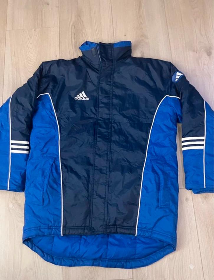 Vintage Adidas Stadium Jas / Bench Jacket (1999) - XL, Kleding | Heren, Jassen | Zomer, Gedragen, Maat 56/58 (XL), Blauw, Ophalen of Verzenden