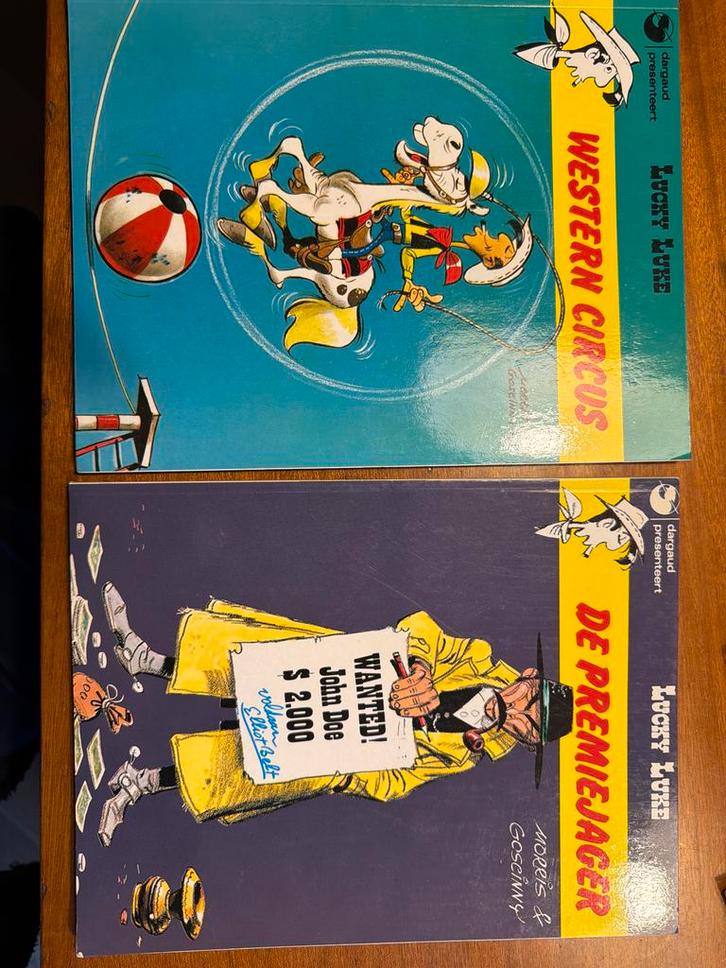 Twee Lucky Luke strips 1970 & 1972, Boeken, Stripboeken, Gelezen, Meerdere stripboeken, Ophalen of Verzenden
