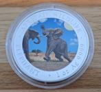 1 oz zilver SOMALIA ELEPHANT 2024 Shillings 100 COLOURED, Postzegels en Munten, Munten | Oceanië, Zilver, Ophalen of Verzenden
