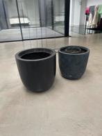 Set van 2 bloempotten, Tuin en Terras, Bloempotten, Kunststof, Gebruikt, Rond, Binnen