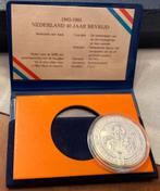 Verzilverde Penning “Nederland 40 jaar bevrijd”, Postzegels en Munten, Munten | Nederland, Euro's, Koningin Wilhelmina, Ophalen of Verzenden