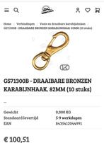 GS71300B Draaibare Bronzen Karabijnhaak 82mm (10 stuks), Goldenship, Goldenship, Overige typen, Nieuw