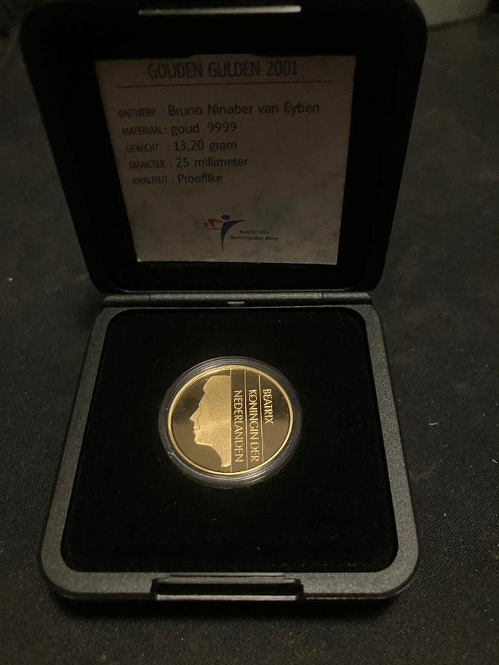 Gouden 1 Gulden Ninaber 2001, Postzegels en Munten, Munten | Nederland, Losse munt, 1 gulden, Koningin Beatrix, Goud, Ophalen
