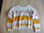 witte trui met roze/oranje strepen - maat 128, Kinderen en Baby's, Kinderkleding | Maat 128, Ophalen, Gebruikt, Meisje, Trui of Vest