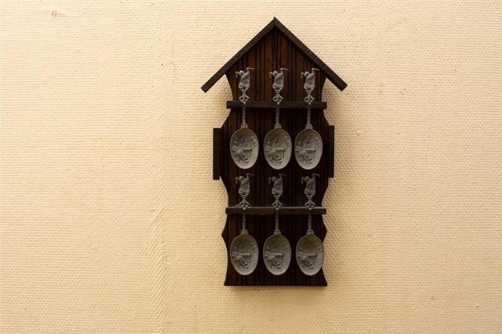 Houten lepel rek 39650, Huis en Inrichting, Woonaccessoires | Wanddecoraties, Gebruikt, Ophalen of Verzenden