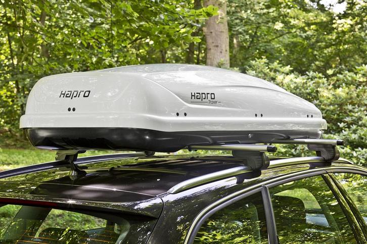 Te Huur Hapro Traxer 8.6 Dakkoffer/ Skibox 530L + Dakdragers, Auto diversen, Dakkoffers, Zo goed als nieuw, Ophalen