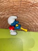 Smurfen smurf met lange fluit en rode jas, Ophalen of Verzenden, Gebruikt, Verschillende Smurfen