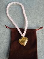 Lichtroze kralen ketting met hart hanger - Nieuw, Sieraden, Tassen en Uiterlijk, Kettingen, Met hanger, Nieuw, Ophalen of Verzenden