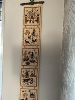 Vintage geborduurde wandhanger, Antiek en Kunst, Curiosa en Brocante, Ophalen of Verzenden