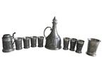 VTG SKS 95% ZINN PEWTER Schnapps Decanter , Shot Glass, Antiek en Kunst, Ophalen of Verzenden