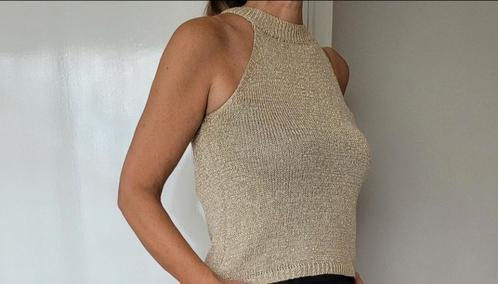 Super gave top S/M goud kleurig, Kleding | Dames, Tops, Zo goed als nieuw, Maat 36 (S), Overige kleuren, Zonder mouw, Ophalen of Verzenden