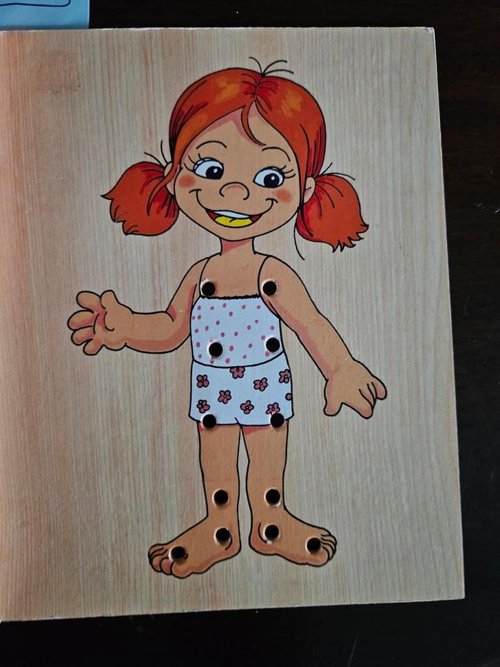 Houten Aankleedpop Puzzel, Kinderen en Baby's, Speelgoed | Houten speelgoed, Zo goed als nieuw, Overige typen, Ophalen of Verzenden