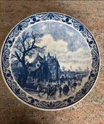 Delfts Blauw Wandbord Winterlandschap, Ophalen of Verzenden