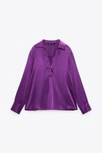 Dames Zara satijn blouse bloes top paars zijde nieuw maat XS, Nieuw, Zara, Ophalen of Verzenden, Maat 36 (S)