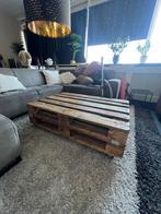 Rustieke Salontafel van Euro Pallets op wieltjes 120x80, Huis en Inrichting, Tafels | Salontafels, Ophalen, Gebruikt, 100 tot 150 cm