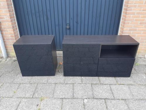 1 prima rechthoekige houten zwarte IKEA Besta legkast, Huis en Inrichting, Kasten | Overige, Gebruikt, Ophalen