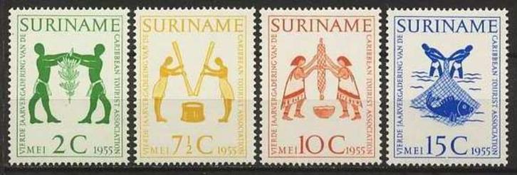 Suriname NVPH nr 317/20 postfris Toerisme 1955, Postzegels en Munten, Postzegels | Suriname, Postfris, Verzenden