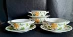 Villeroy & Boch 4 porseleinen soepkommen+schotel.Geranium., Gebruikt, Ophalen of Verzenden, Schaal of Schalen, Overige stijlen