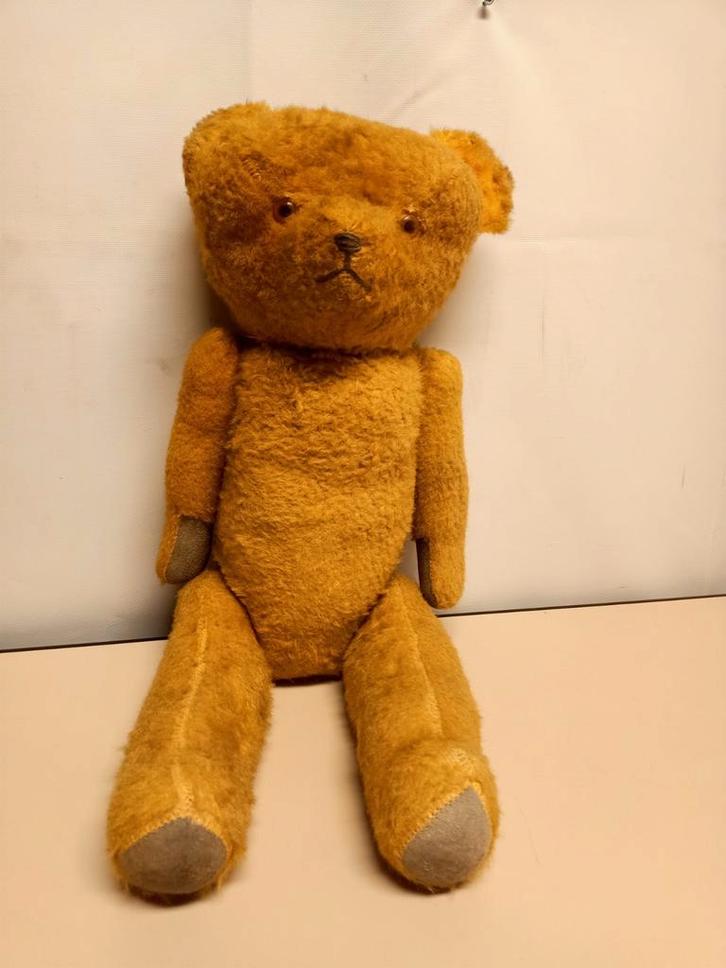 Antieke Stro Gevulde Beer - 60cm, Antiek en Kunst, Curiosa en Brocante, Ophalen