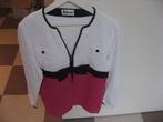 fuchsia roze /wit vest, Attitude, mt 46, klein vlekje, Verzenden, Trui of Vest, Zo goed als nieuw, Roze