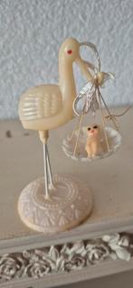 Vintage Celluloid Ooievaar met Baby, Ophalen of Verzenden