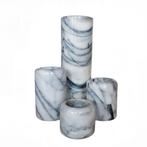 Vintage set marmeren theelichthouders en vaas, Overige materialen, Gebruikt, -, -