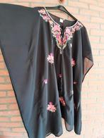Zwarte doorzichtig tuniek met borduursel erin verwerkt., Overige typen, VIOLET SKY, Zwart, Maat 46/48 (XL) of groter