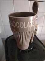 Chocolade melk beker met lepel, Ophalen of Verzenden, Zo goed als nieuw, Overige stijlen, Overige typen