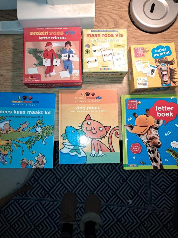 Maan Roos Vis Letterdoos, Letterkwartet en Leesboekjes, Boeken, Kinderboeken | Jeugd | onder 10 jaar, Ophalen