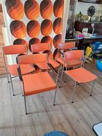 5 Vintage Retro Thereca Oranje Stoelen - Jaren '70 Design, Huis en Inrichting, Stoelen, Ophalen, Gebruikt, Overige kleuren, Retro