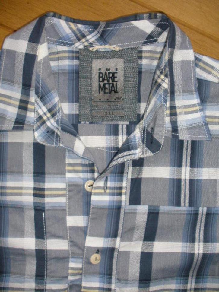 BARE METAL PME bloes blauw grijs wit ruit maat XXL - nieuw -, Kleding | Heren, Overhemden, Nieuw, Overige halswijdtes, Blauw, Ophalen of Verzenden