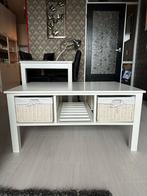 Mat witte salontafel met opbergmandjes 100x68x48, Huis en Inrichting, Tafels | Salontafels, Ophalen, 50 tot 100 cm, 100 tot 150 cm